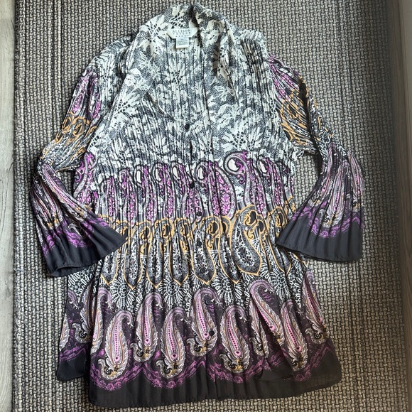 Allison Taylor Black and White Patterned Blouse - Picture 1 of 2